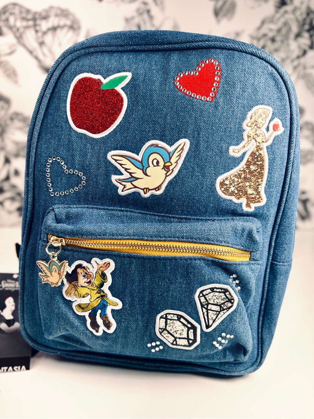 Snow White Fantasia Saks 5th Ave. Once Upon A Holiday Denim Zippered Backpack